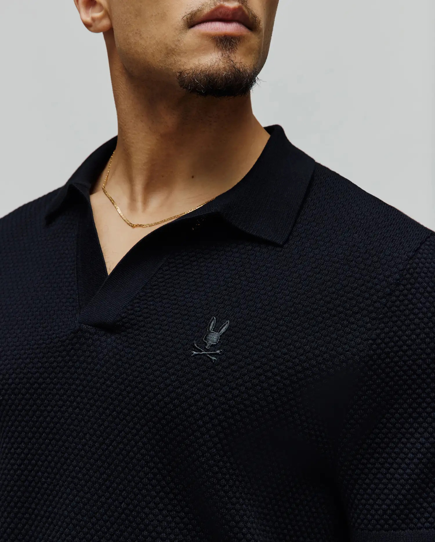 Men's Devon Knit Polo in Black | Psycho Bunny | Psycho Bunny (US)