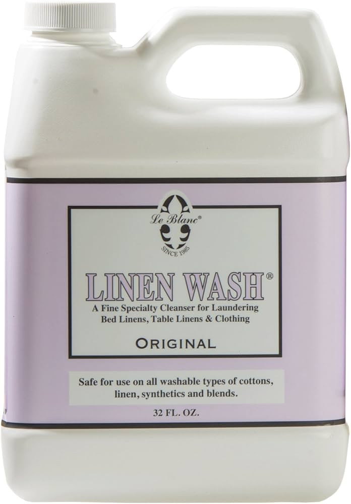 Le Blanc Linen Wash Classic Scent Clean Vintage Precious Heirloom Linens Safely, One 32 fl oz | Amazon (US)