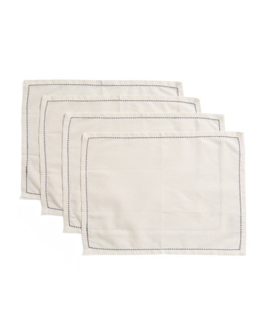 Set Of 4 Placemats With Contrast Stitching | TJ Maxx