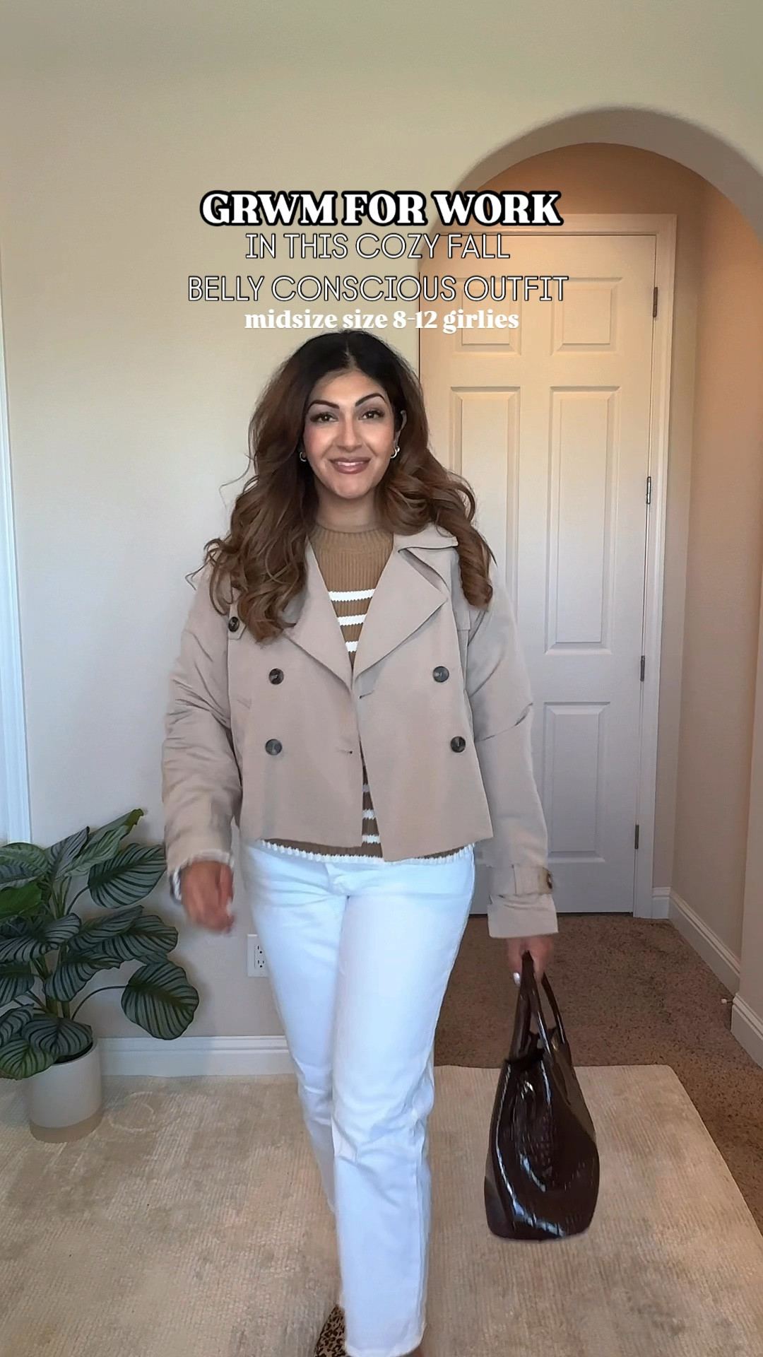 Sharing a cozy fall outfit for work. 
Wearing 
Camel striped sweater large
Levi’s jeans white pants size 31
Cropped trench large 
Leopard loafers 8.5 - had these for 8 years and one of the best investments in my closet!

Size 10 work outfit , size 12 work outfit, midsize work outfit, business casual workwear, fall workwear, winter workwear, corporate outfit, belly conscious outfits, white pants outfits 

#LTKWorkwear #LTKMidsize #LTKCyberWeek