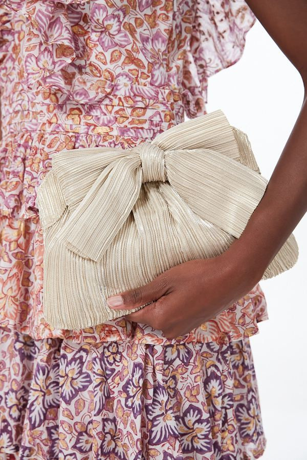 Dark Silver Lame Rayne Clutch | Tuckernuck (US)