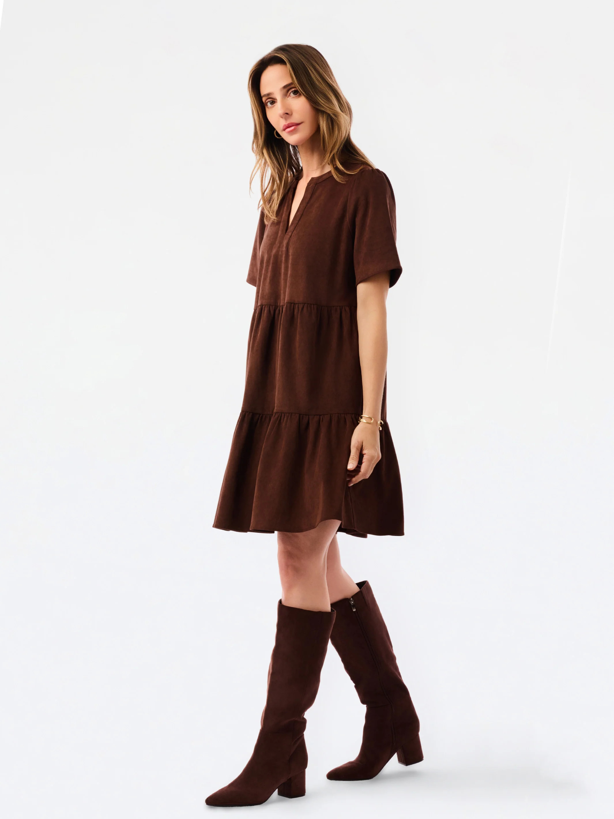 Adelyn Suede Dress | Espresso | Mary Square