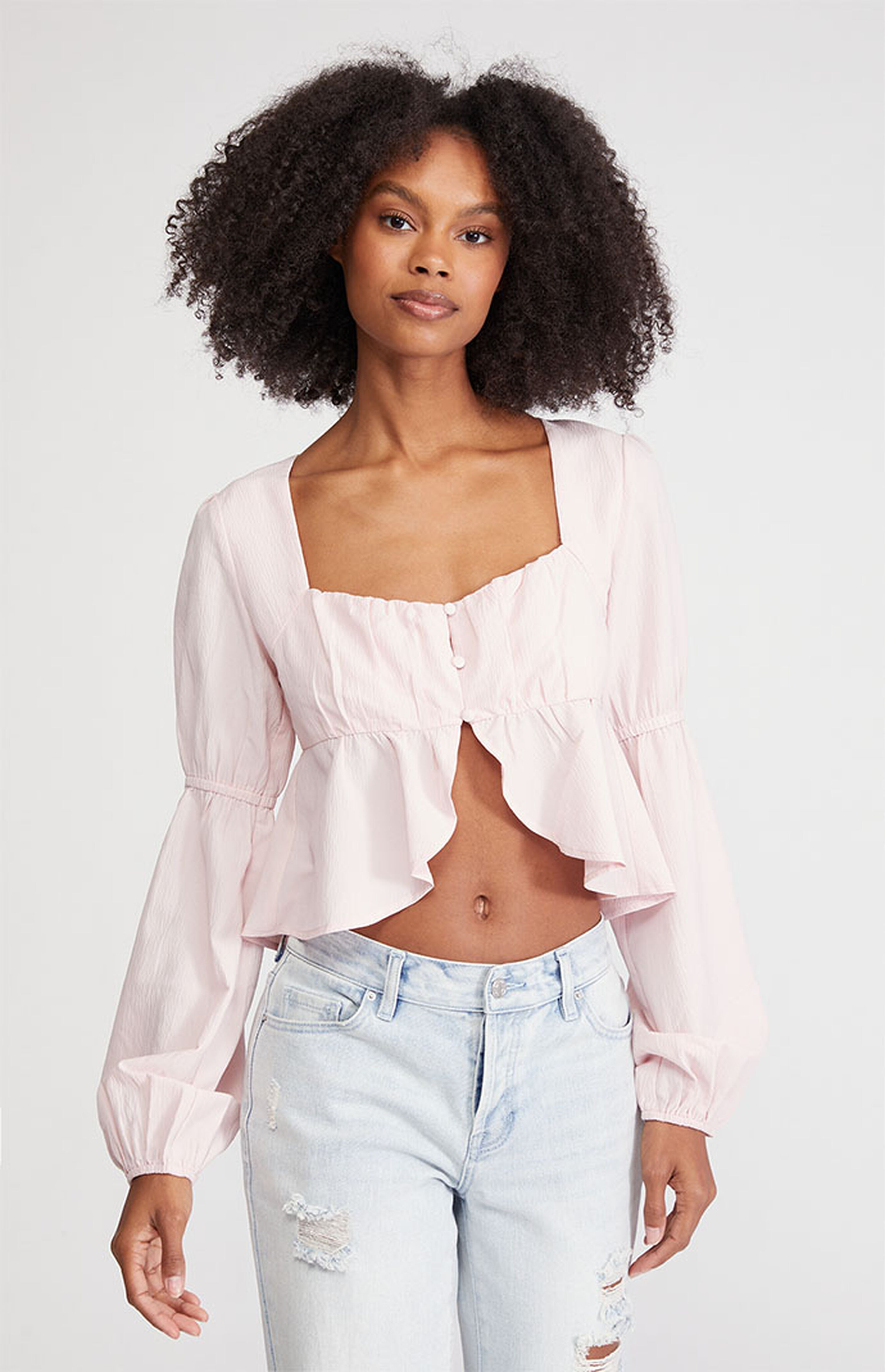LA Hearts Button Front Blouson Top | PacSun | PacSun
