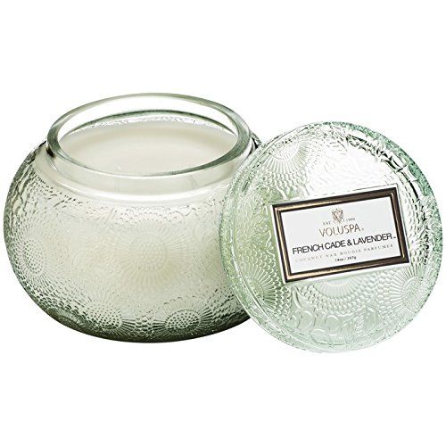 Voluspa French Cade and Lavender Embossed Glass Chawan Bowl Candle, 14 Ounces | Amazon (US)
