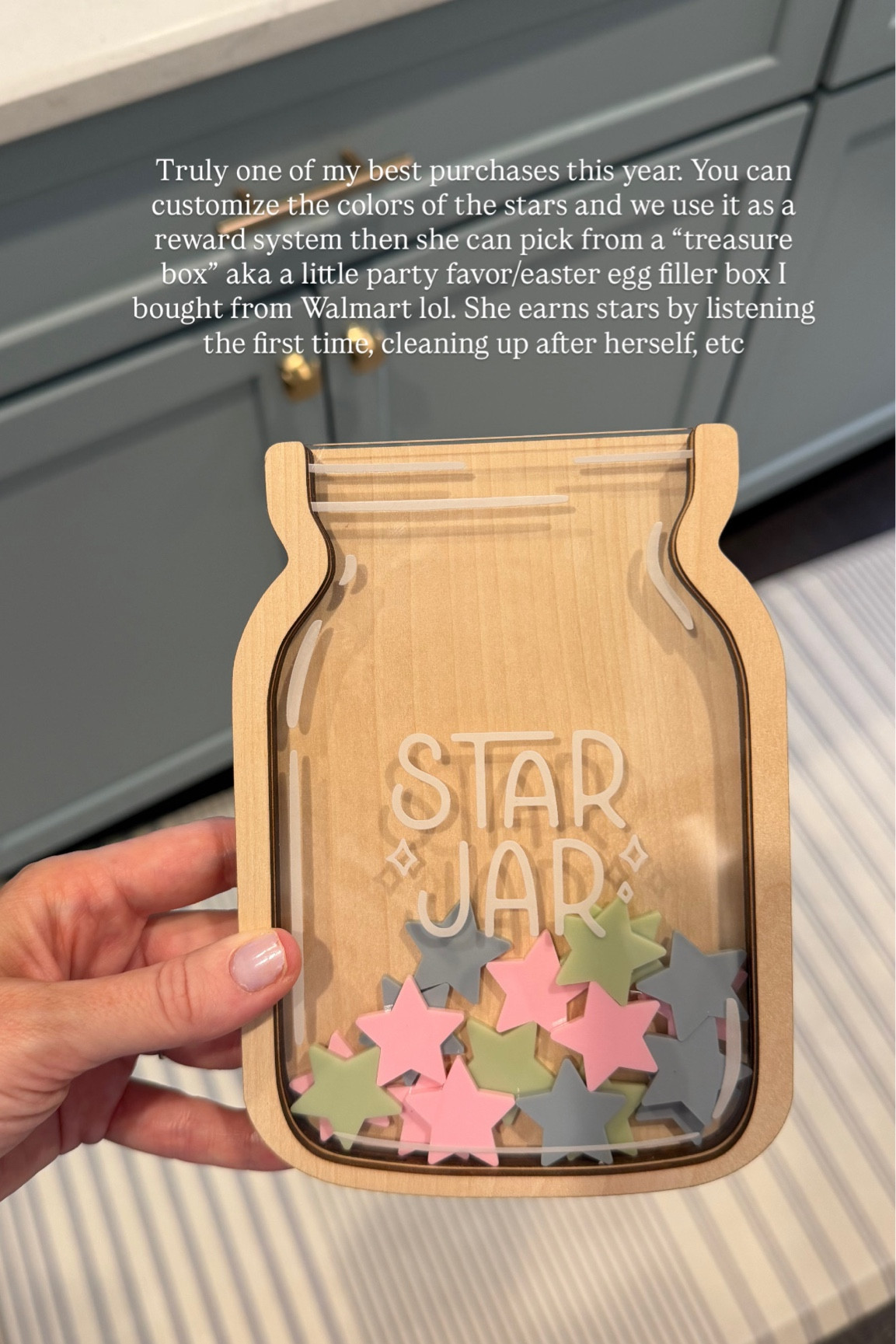 Star jar reward system that goes on the fridge! You can customize the star colors too. 

#LTKmomlife