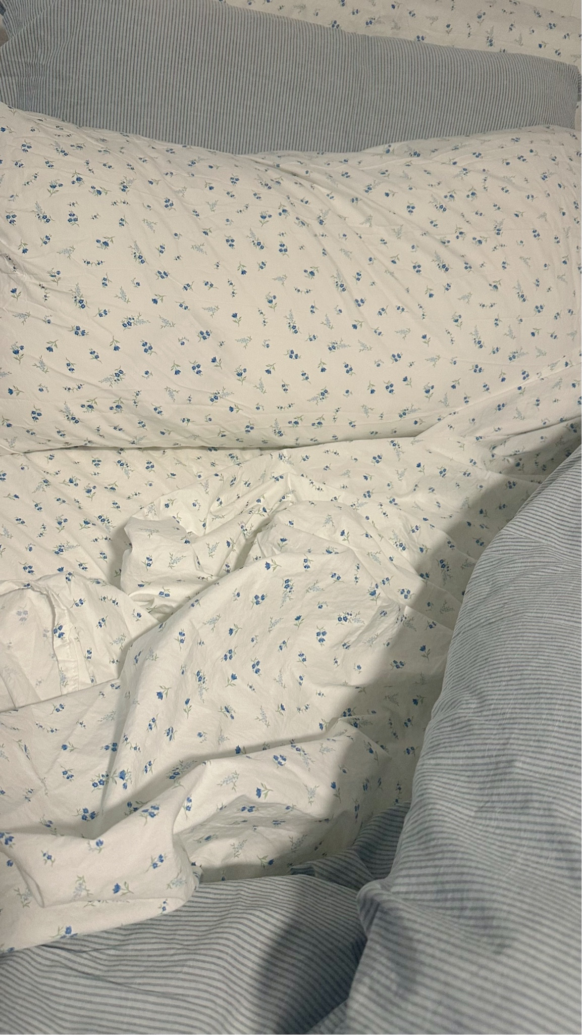 Blue floral sheets
Blue striped duvet cover 


#LTKHome