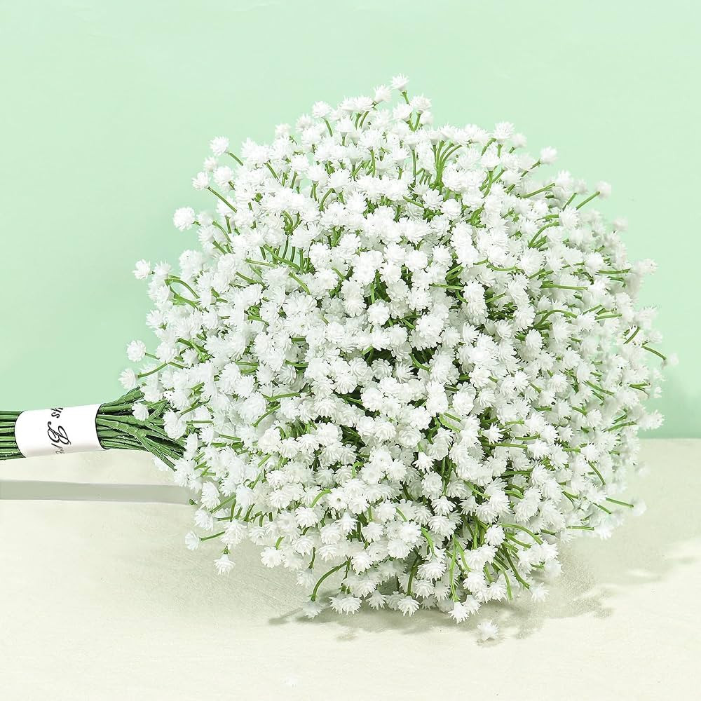 Pusuny Baby Breath Flowers Artificial Bulk,15 Pcs Gypsophila Faux White Flowers Fake Baby Breath ... | Amazon (US)