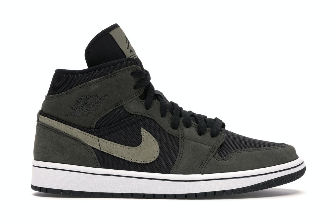 Jordan 1 Mid Military Olive (Women's) Sneakers in Black/Trooper/Sequoia | StockX