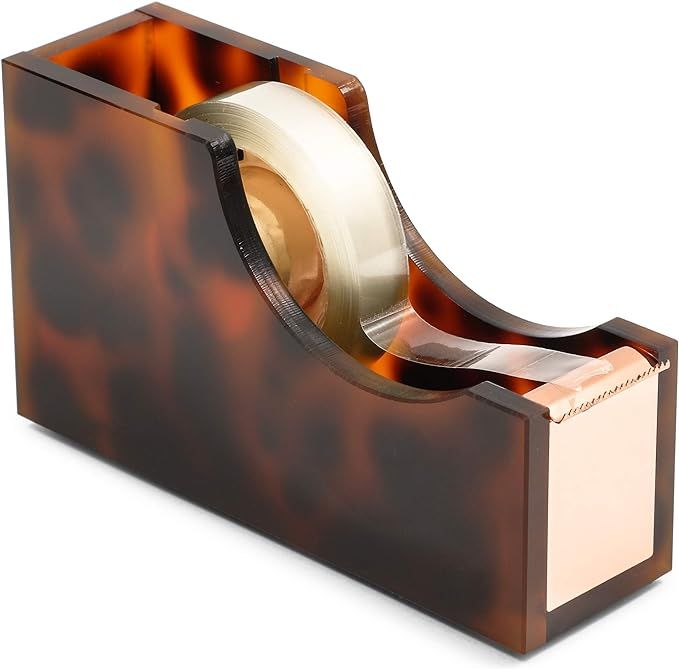 Acrylic Tape Dispenser for Desktop, Tortoise Design (4.6 x 2.6 x 1.4 Inches) | Amazon (US)