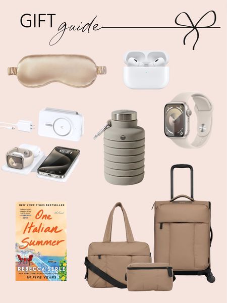 Gifts for Her | Gifts for the Traveler | Silk Eye Mask | AirPods Pro | Apple Watch | 3 in 1 Travel Charger | Collapsible Water Bottle | Book | Carry-On | Belt Bag | Suitcase 

#LTKfindsunder100 #LTKGiftGuide #LTKtravel