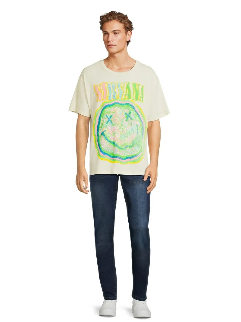 Nirvana Men's Graphic Band Tee with Short Sleeves, Sizes XS-3XL | Walmart (US)