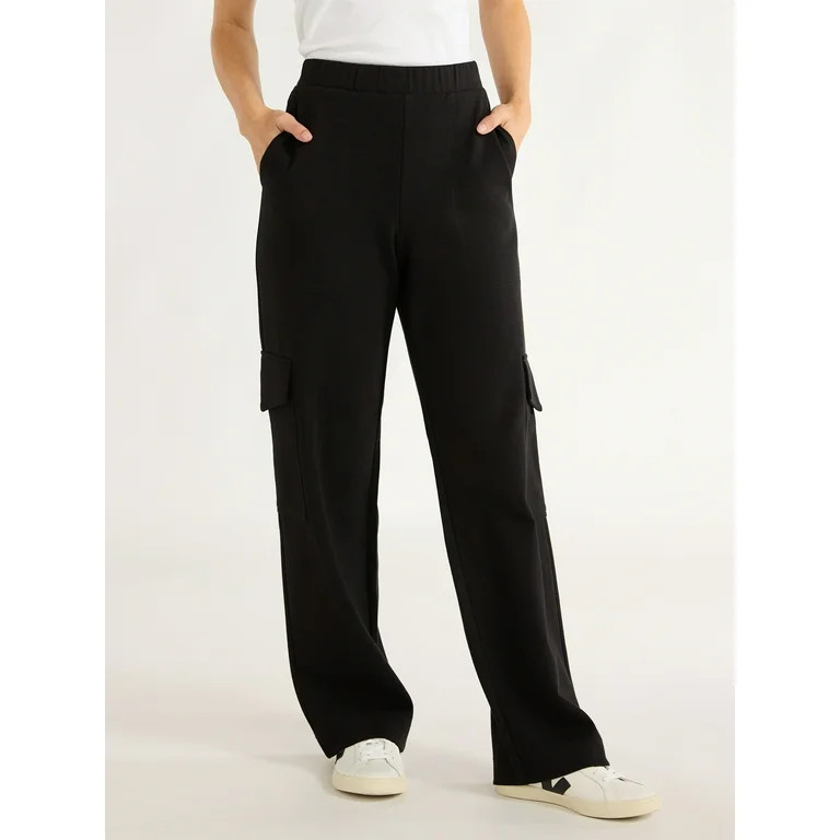 Free Assembly Women's Wide Leg Knit Cargo Pants, 30” Inseam, Sizes XS-XXL - Walmart.com | Walmart (US)