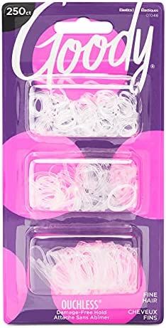 GOODY Ouchless Womens Polyband Elastic Hair Tie - 250 Count, Clear - Fine Hair - Hair Accessories... | Amazon (US)