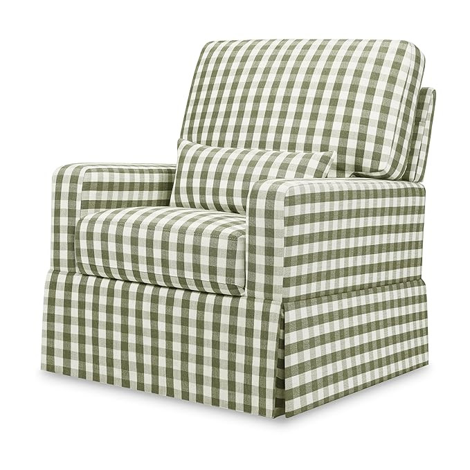 Namesake Crawford Pillowback Comfort Swivel Glider in Green Gingham, Water Repellent & Stain Resi... | Amazon (US)