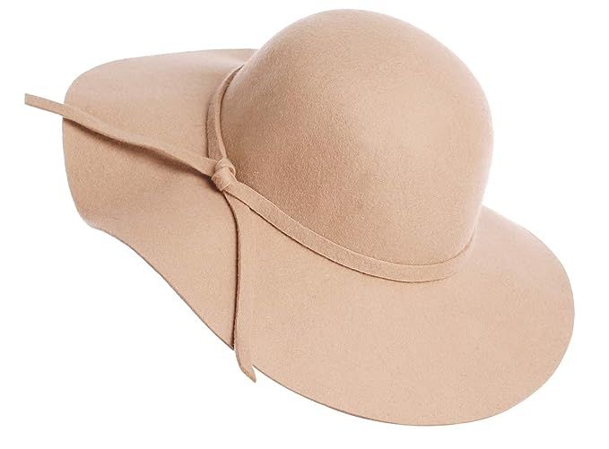 Lovful Women 100% Wool Wide Brim Cloche Fedora Floppy hat Cap | Amazon (US)