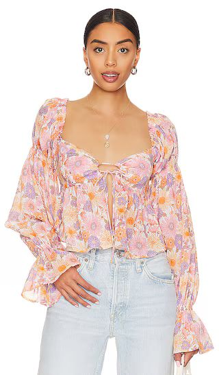 Clemencey Top in Lilac Retro Floral | Revolve Clothing (Global)