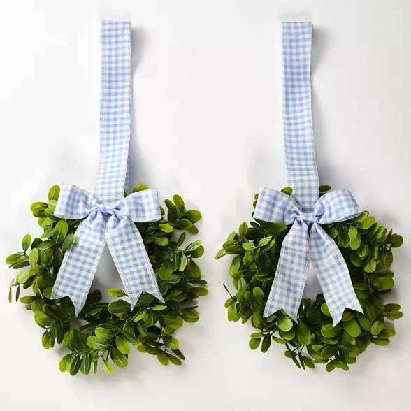 Lakeside Cabinet Hanging Decorative Seasonal Ribbon Wreaths - Set of 2 | Target