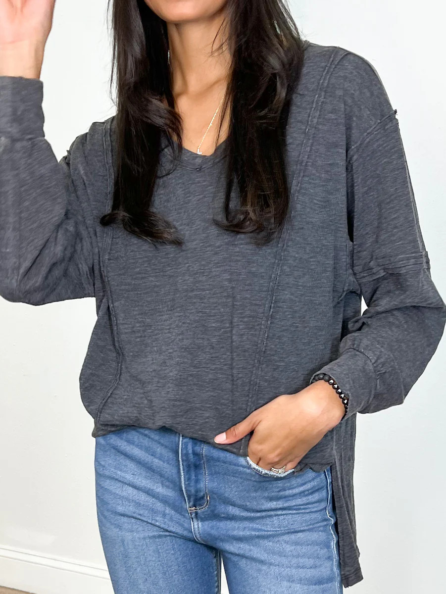 Anthem Mineral Wash Top | Black | +Plus Available | Talulah