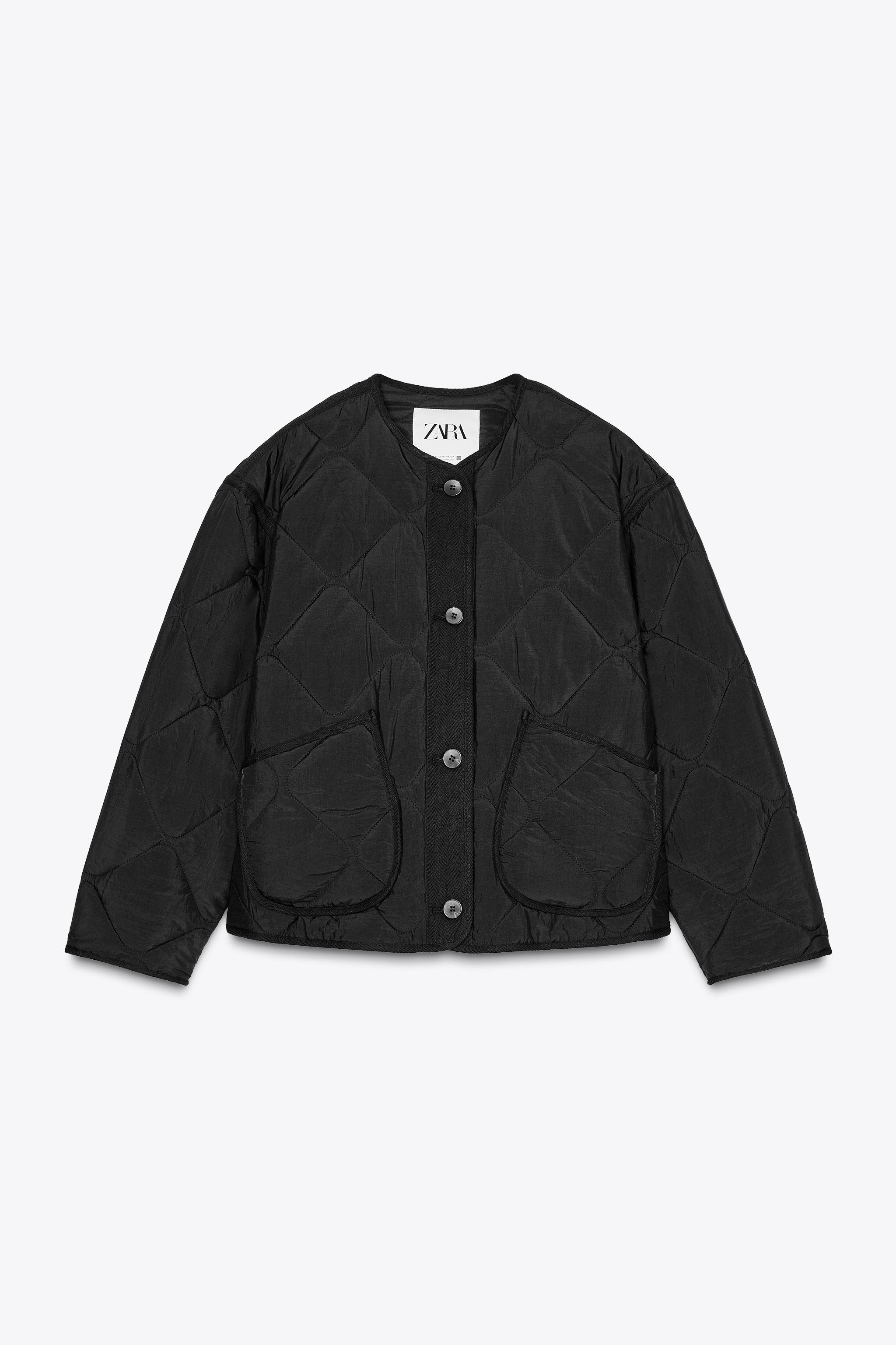 Round neck jacket with long sleeves. Front patch pockets. Button fastening at the front. | Zara UK