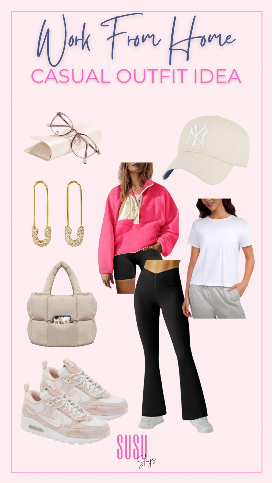 I love a casual work from home outfit. I like to be comfortable but feel put together to be most productive! 

Work from home, flare leggings, gold jewelry, pink Nike sneakers 

#LTKMostLoved #LTKSeasonal #LTKstyletip