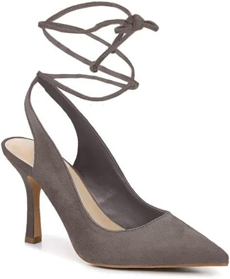 Trish Lucia Womens Strappy Pumps Shoes Pointed Toe Lace up Heels Slingback Stilettos Heeled Sanda... | Amazon (US)