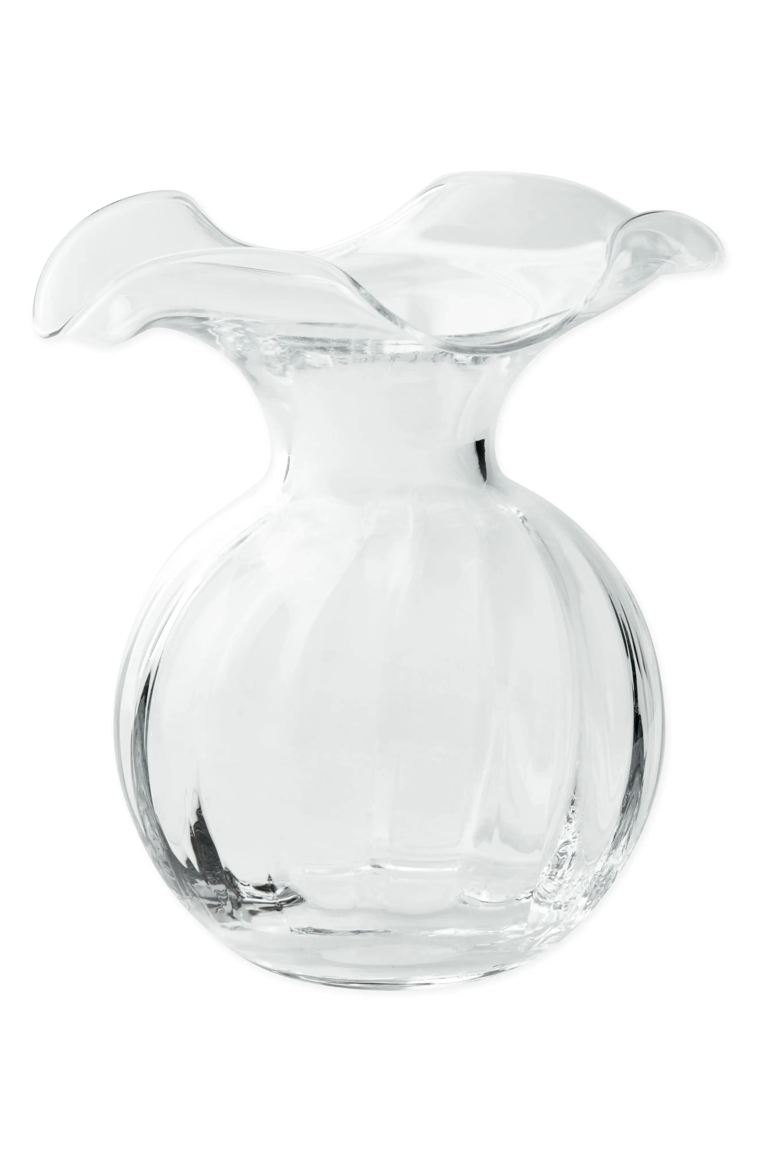 VIETRI Hibiscus Fluted Vase in Clear at Nordstrom, Size Small | Nordstrom