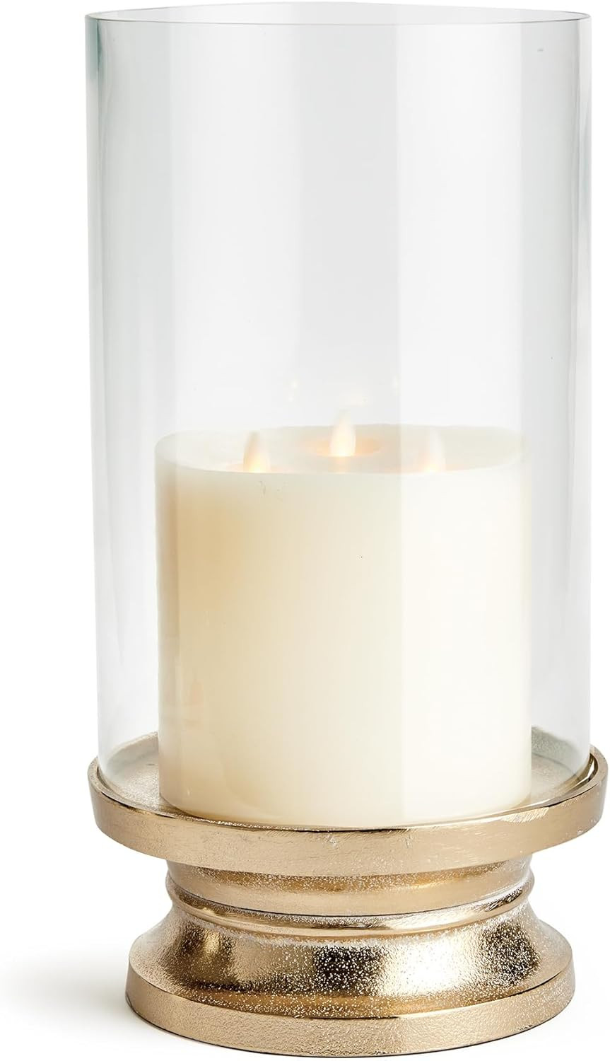 Napa Home & Garden Florence Footed Hurricane Large White Ash Gold | Amazon (US)