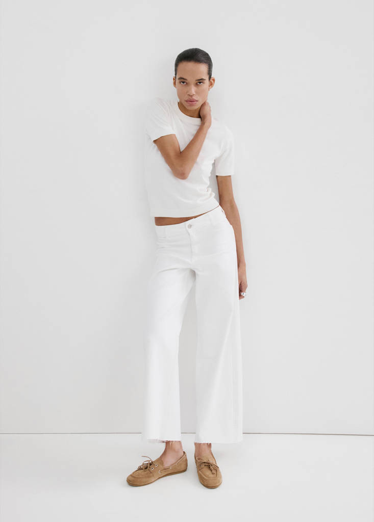 Catherin culotte high-rise jeans white - Woman - 14 - MANGO | MANGO (UK)