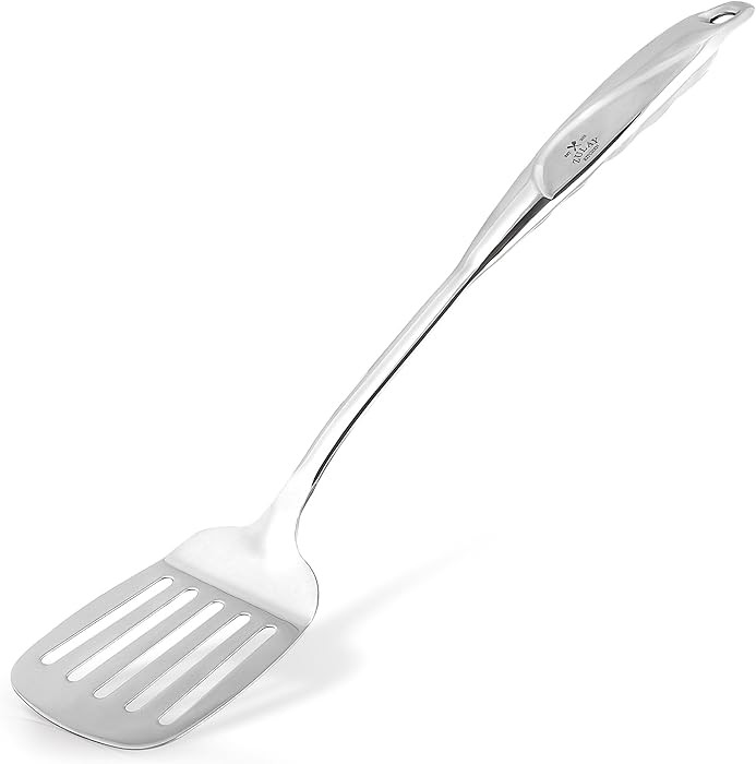 Zulay Kitchen Stainless Steel Slotted Turner - 14.8” Heat-Resistant Metal Spatula for Cooking, ... | Amazon (US)