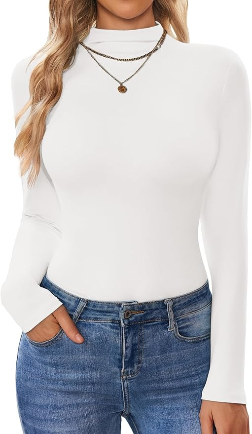Ekouaer Turtleneck Shirt Women Long Sleeve Mock Neck Slim Fit Tops Thermal Base Layer Soft Lightw... | Amazon (US)
