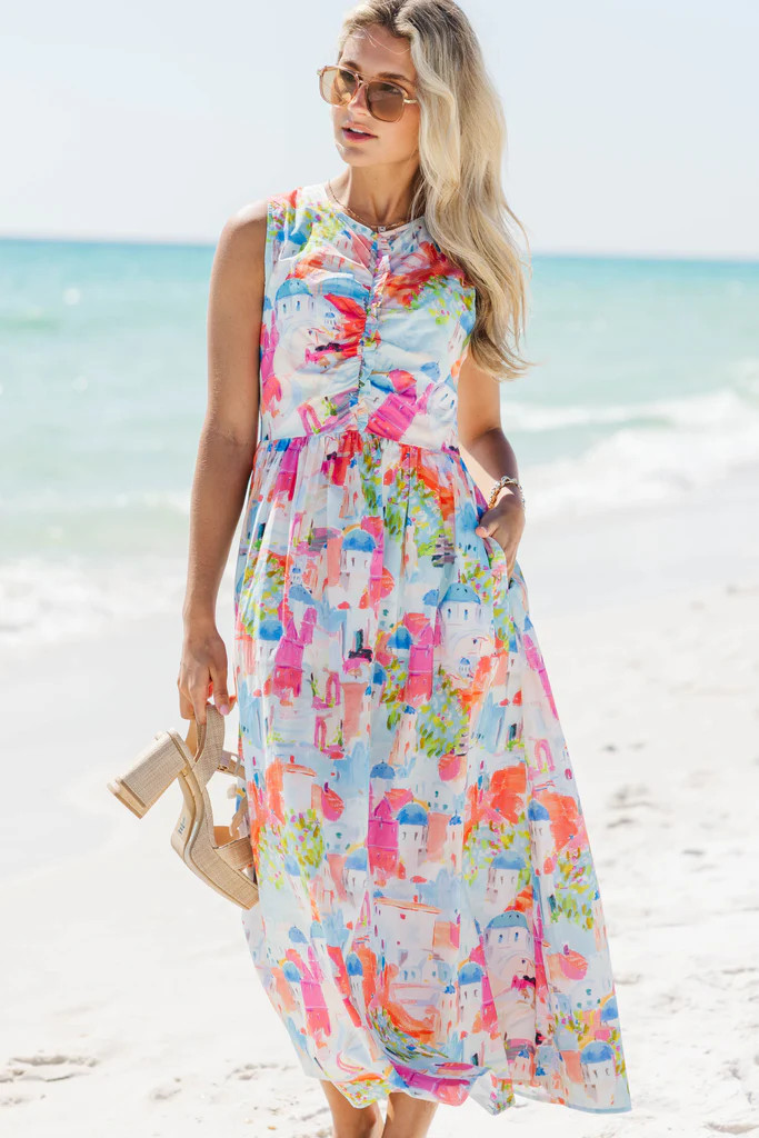 All Together Now Pink Toile Midi Dress | The Mint Julep Boutique