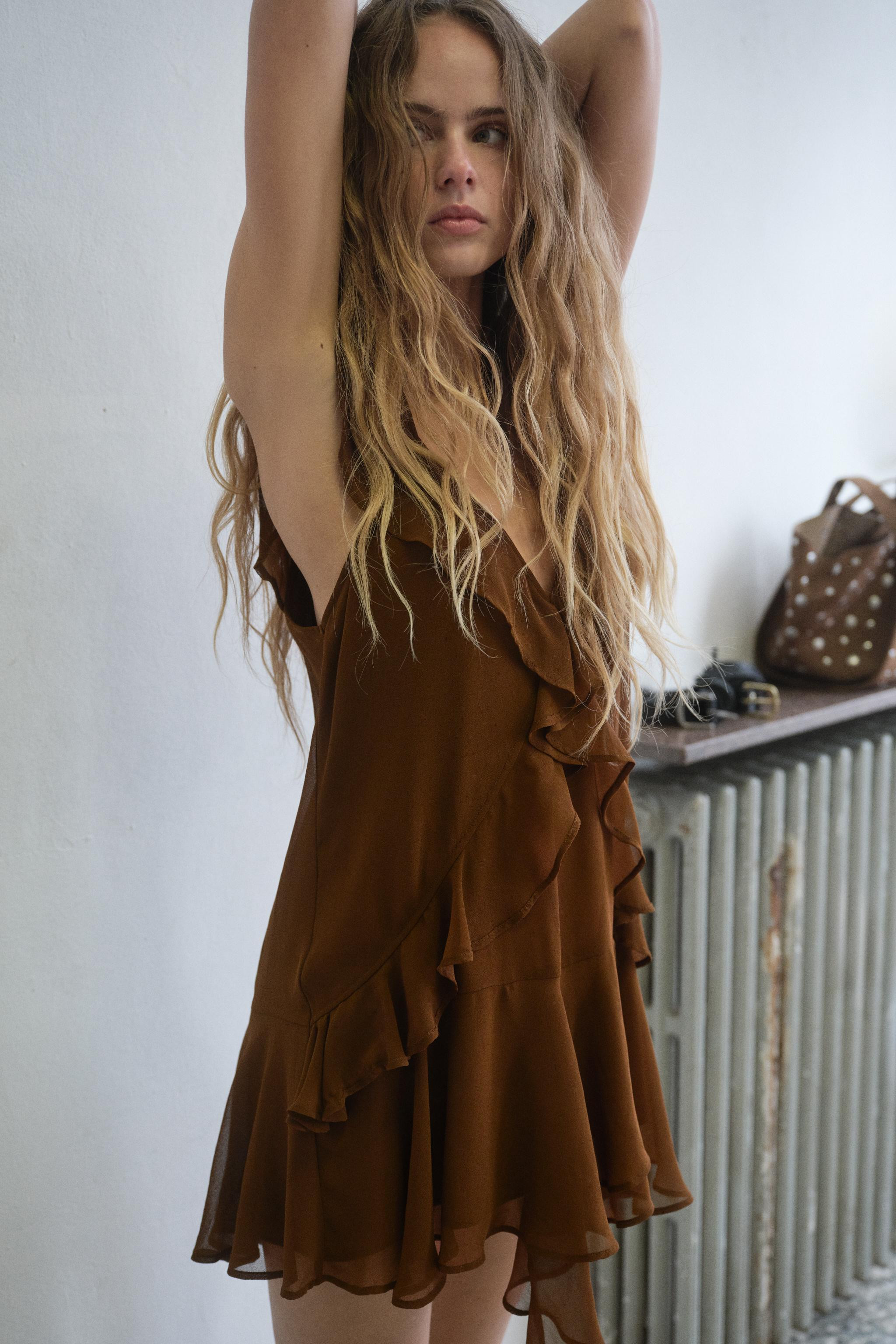 RUFFLED SHORT DRESS | Zara US