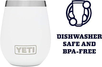 YETI Rambler 10 oz Wine Tumbler, Vacuum Insulated, Stainless Steel with MagSlider Lid, White | Amazon (US)