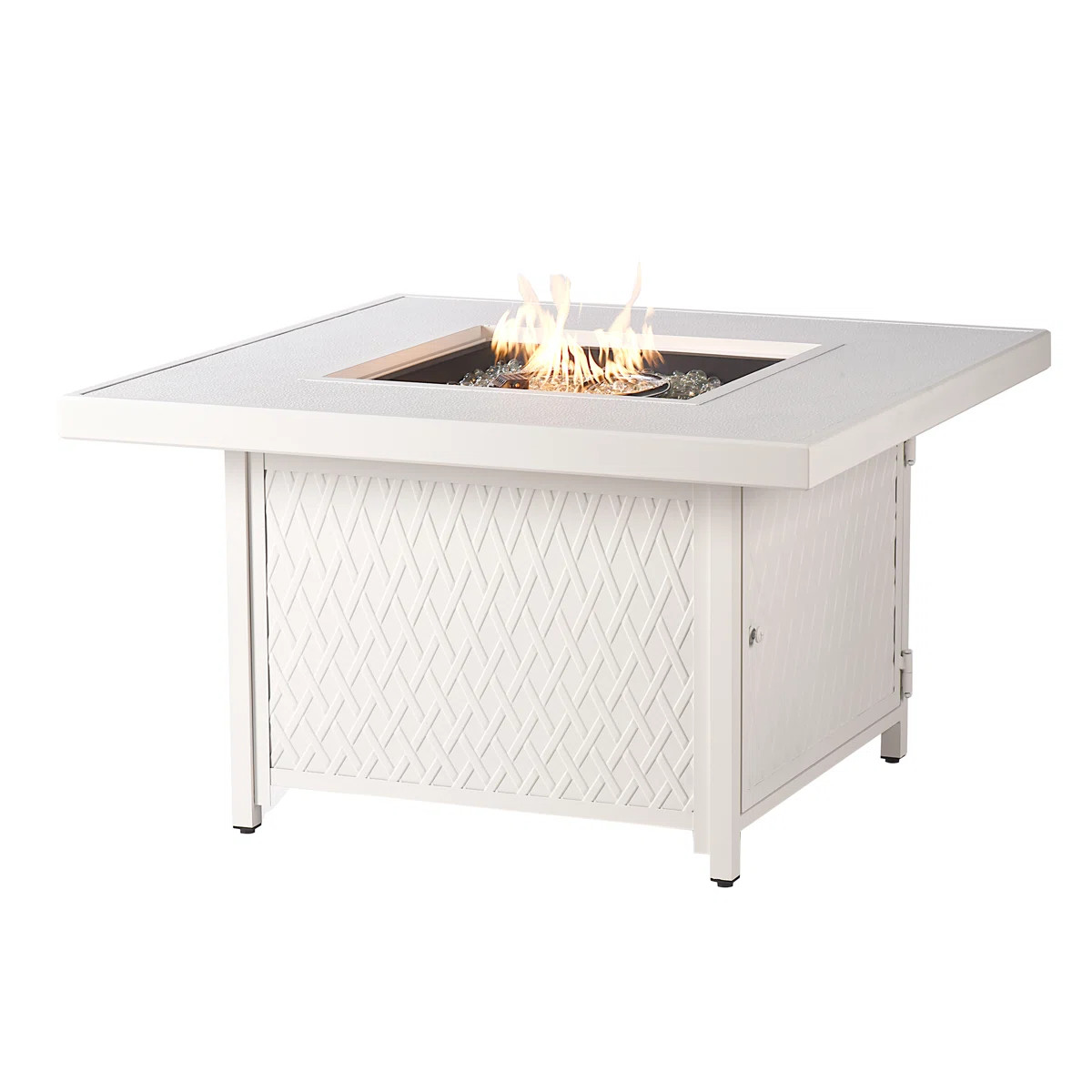 Margarett Square Aluminum Smokeless Fire Pit Table with Hidden Fuel Tank | Wayfair North America