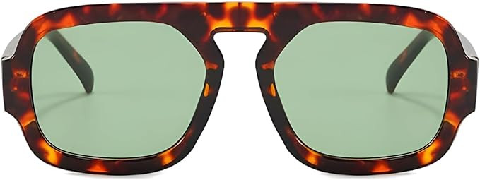 ADE WU Trendy Square Sunglasses for Women Men,Vintage Square Aviator Sunglasses Fashion 70s Inspi... | Amazon (US)