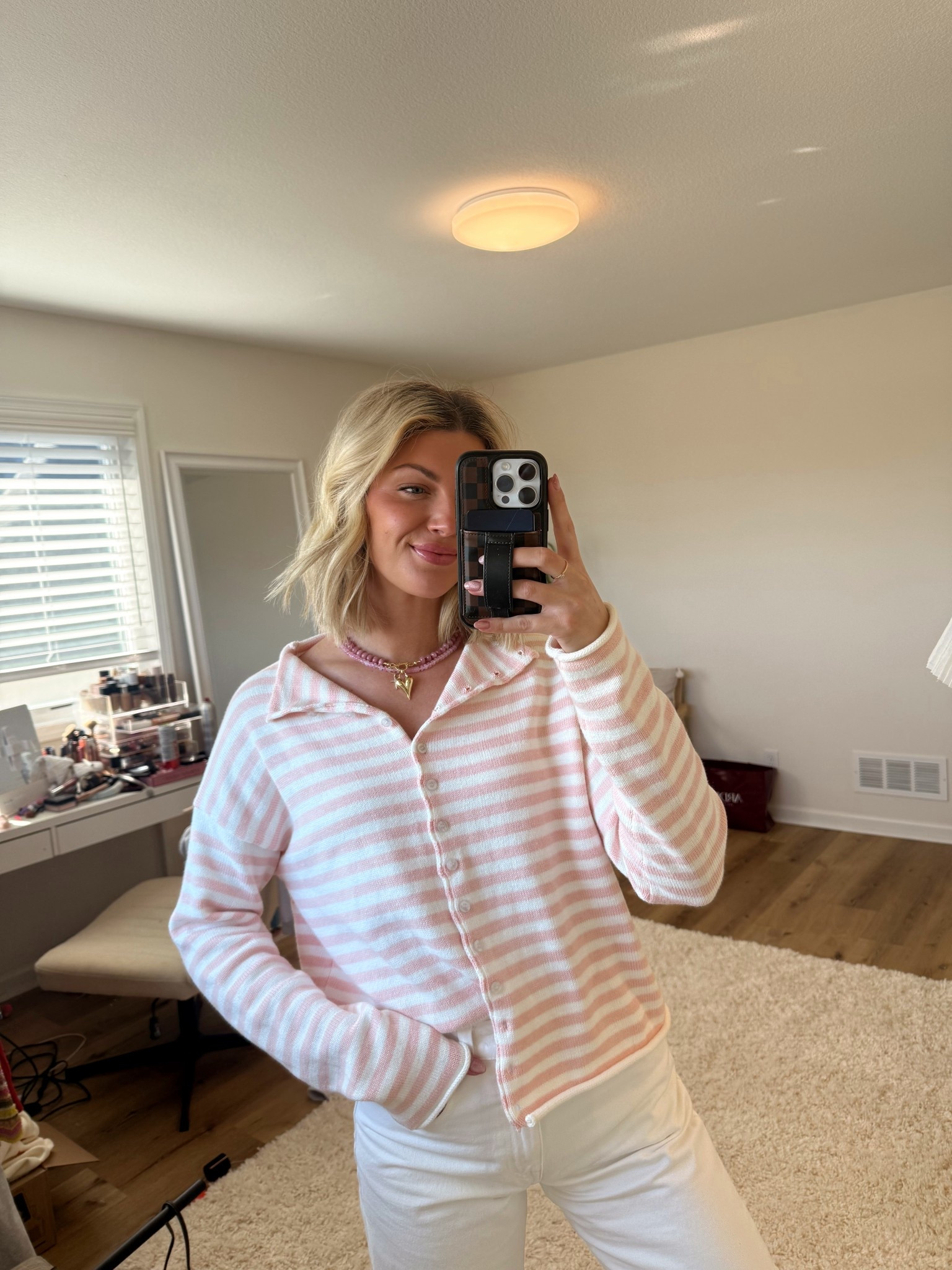 Obsessed with this striped cardigan!! I’m a size medium. Use code SHELBY10 

#LTKValentine #LTKgrwm #LTKootd