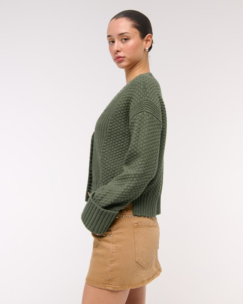 Women's The A&F Cameron Seed Stitch Cardigan | Women's Tops | Abercrombie.com | Abercrombie & Fitch (US)