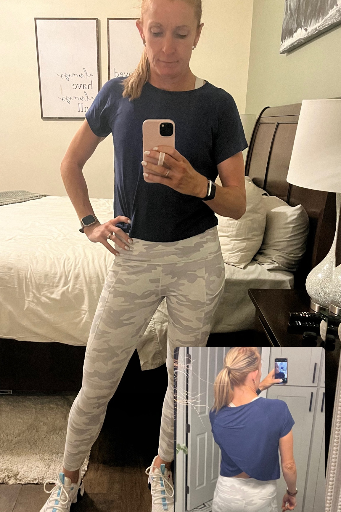 Workout OOTD. Amazon favorite! Cute detail on the back of this shirt, which is on sale for $14.99 right now. #workout #gym #gymclothes #strengthtraining #amazon #amazonfashion #nike 

#LTKfindsunder50 #LTKover40 #LTKfitness