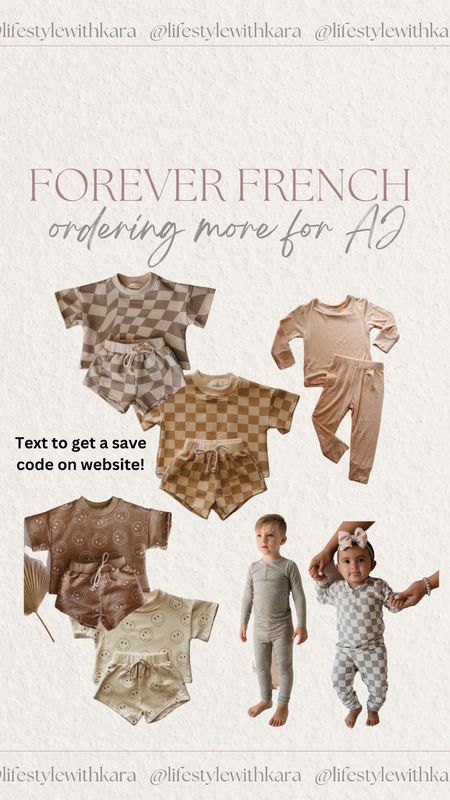 Forever French! AJ owns a few I absolutely love! You can text a number on website to get ur own 20% off code!

#LTKunder50 #LTKbaby #LTKkids