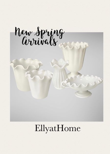 New spring arrivals from At Home! Willow Crossly white ceramic Pretty white pie crust, ribbed, ruffle vases and planters. Use for fresh flowers and faux florals, greenery. Spring styling, decorating. Home decor accessories. 


#LTKGiftGuide #LTKunder50 #LTKhome