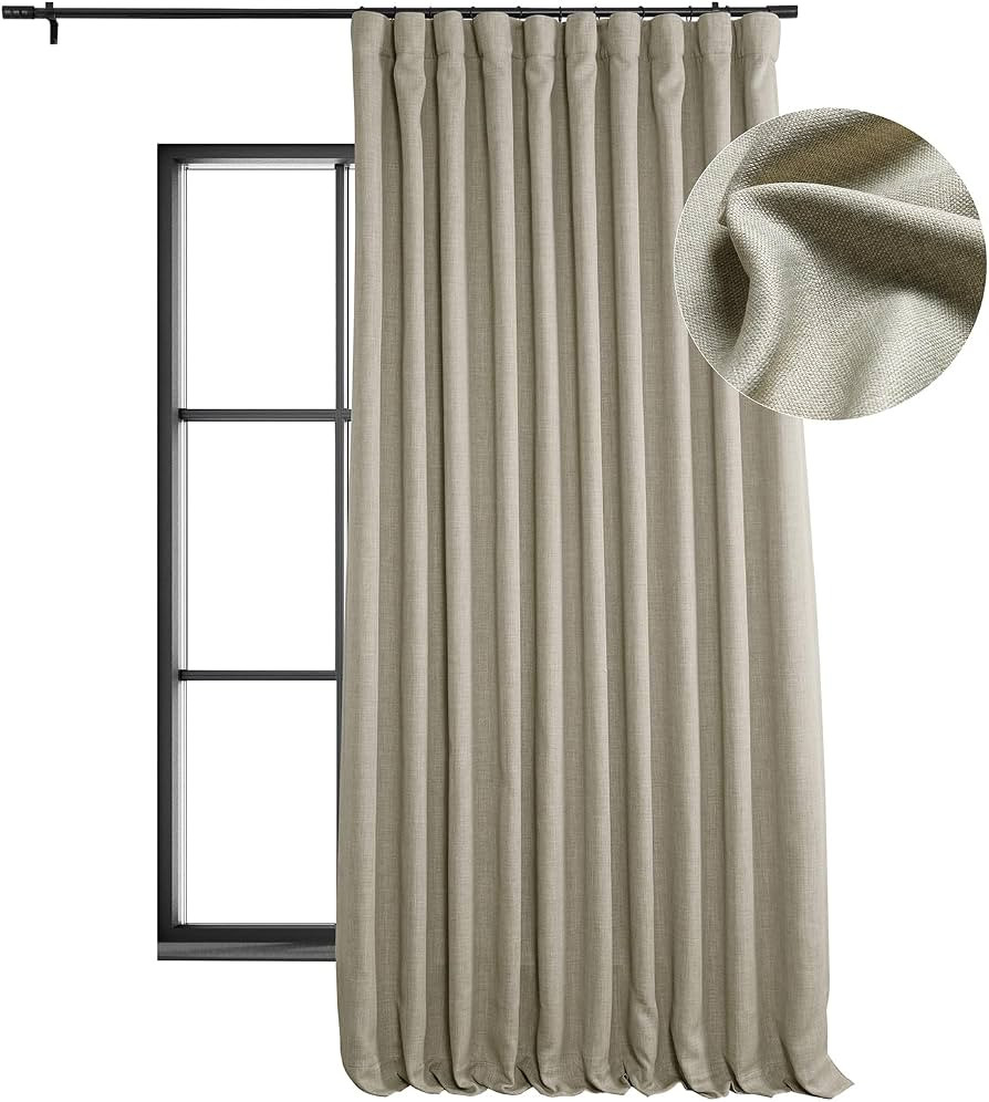 HPD Half Price Drapes Faux Linen Room Darkening Curtains - 84 Inches Long Extra Wide Luxury Linen... | Amazon (US)