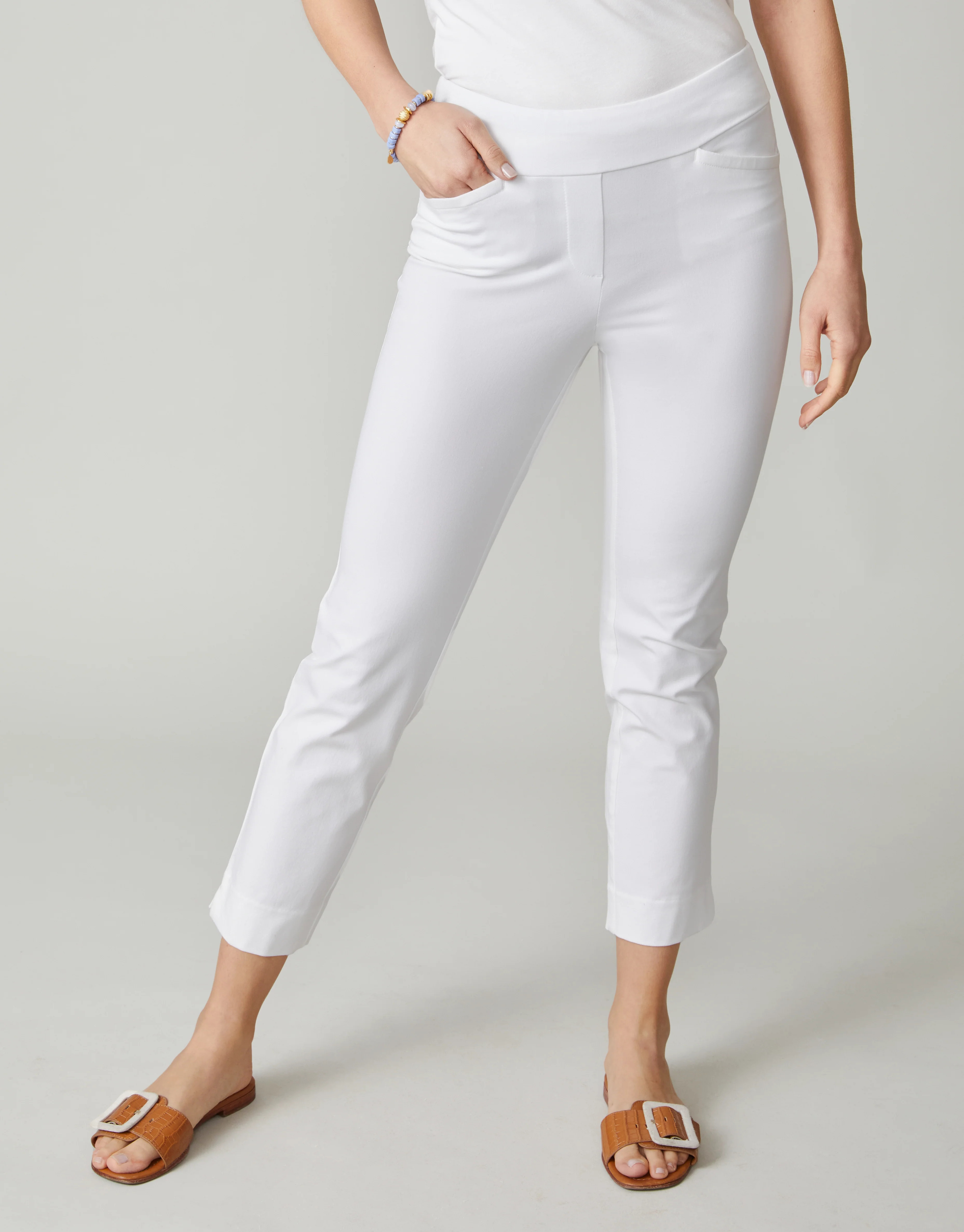 Maren Pull-On Pant Pearl White | Spartina 449