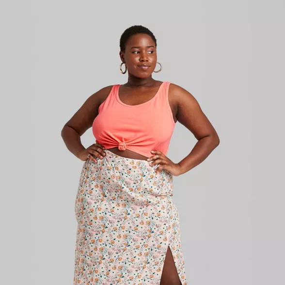 Women's Cropped Tie-Front Tank Top - Wild Fable™ | Target