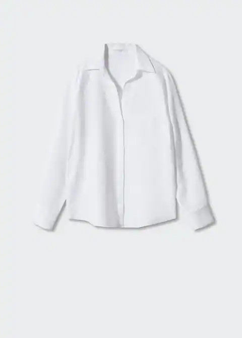 Pocket linen shirt -  Women | Mango USA | MANGO (US)
