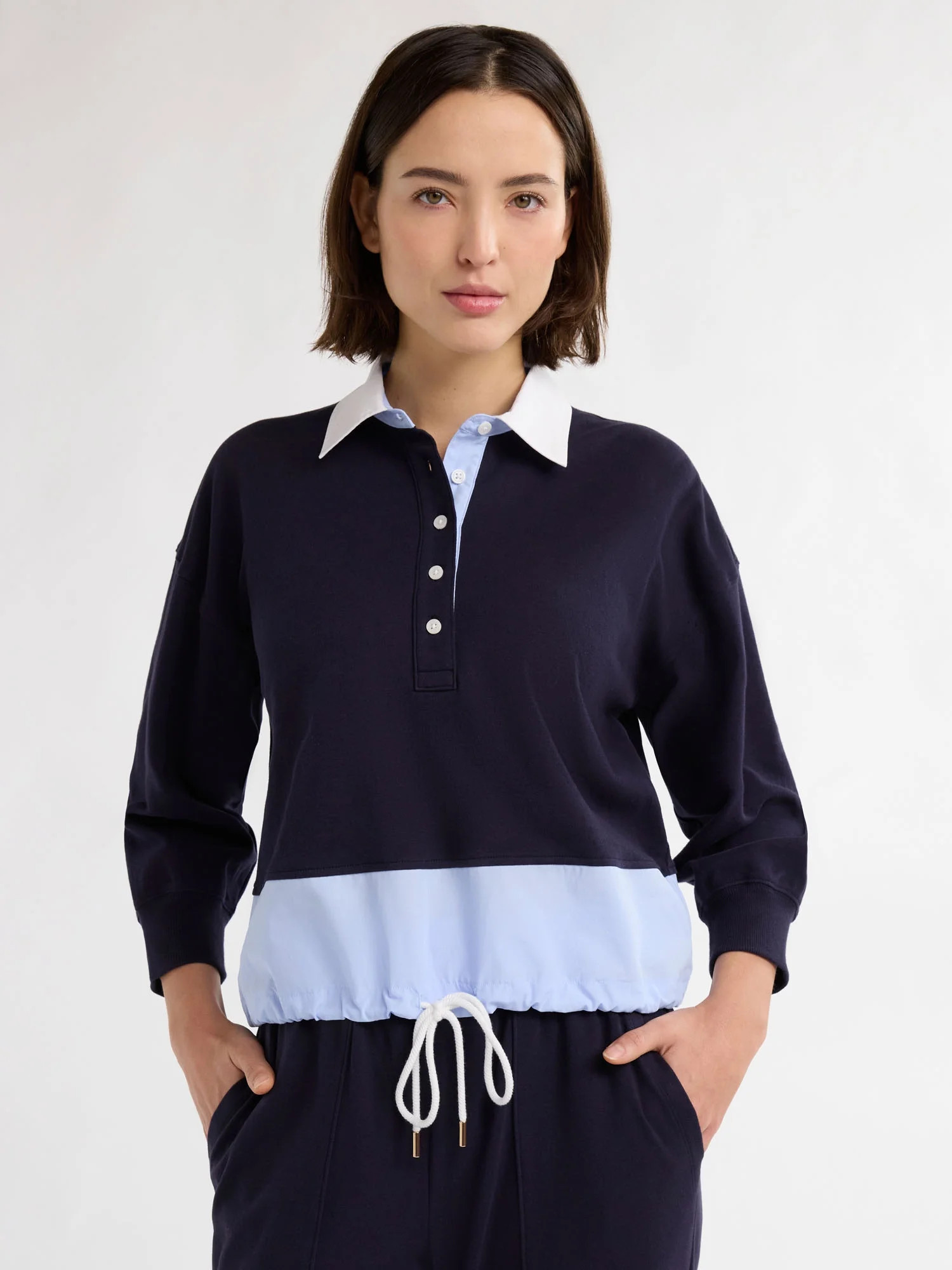 Free Assembly Women’s and Women's Plus Cotton Drawstring Mixy Top, Sizes XS-4X - Walmart.com | Walmart (US)