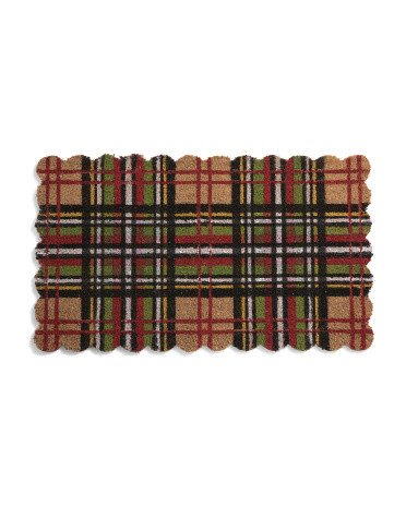 20x34 Coir Plaid Scalloped Doormat | TJ Maxx