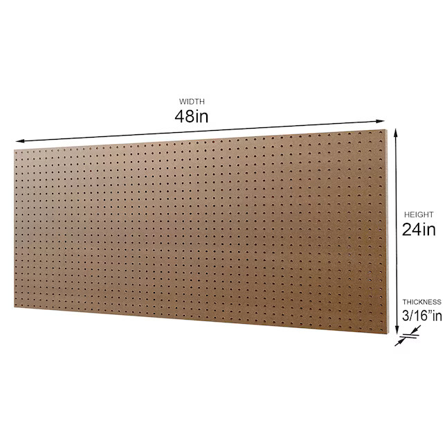 Hardboard Pegboard in Brown 23.875-in W x 47.75-in H | Lowe's