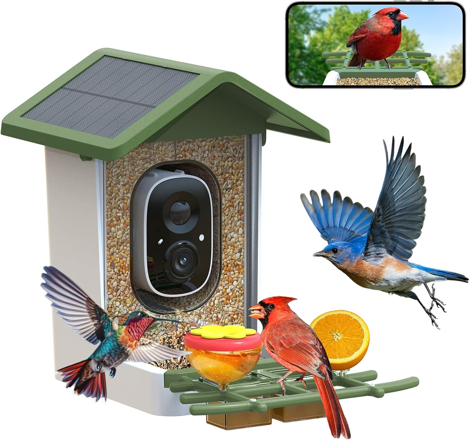 Smart Bird Feeder with Camera: Solar Powered Birdhouse with AI Recognition, Wireless Bird House w... | Amazon (US)