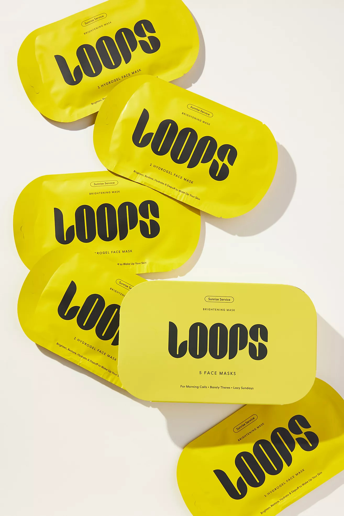 Loops Beauty Sunrise Service Brightening Hydrogel Face Mask Set | Anthropologie (US)