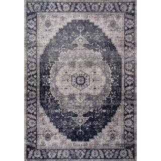 4 ft. x 6 ft. Black and Gray Oriental Area Rug | The Home Depot